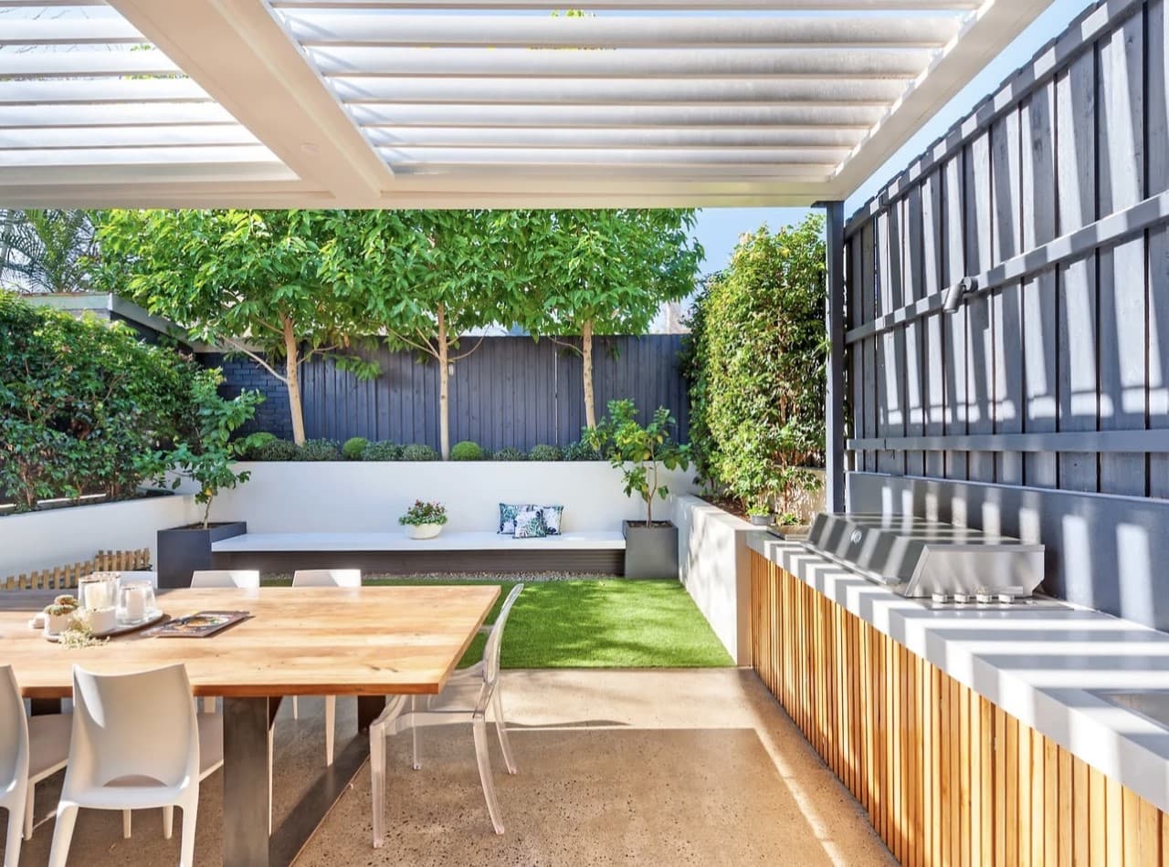 KBLCO outdoor renovation, Sydney. Garden integration and screening.